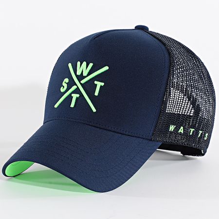 Watts - Tribe Trucker Cap Azul Marino Verde Fluo