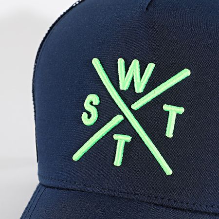 Watts - Tribe Trucker Cap Azul Marino Verde Fluo