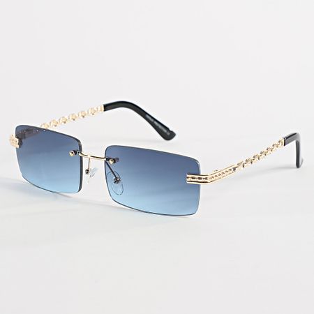 Frilivin - 815 Gafas de sol azul marino, negro y dorado