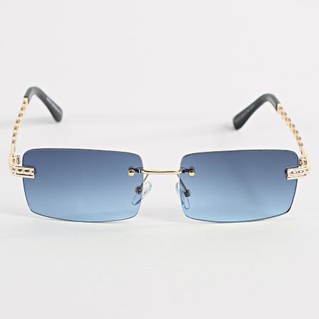 Frilivin - 815 Gafas de sol azul marino, negro y dorado