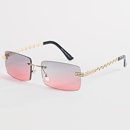 Frilivin - Gafas de sol Violeta Rosa Oro Negro 815