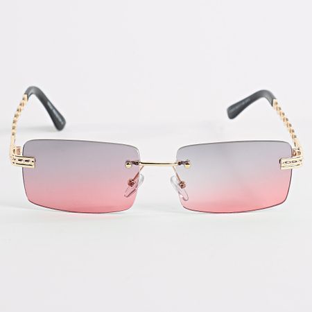 Frilivin - Gafas de sol Violeta Rosa Oro Negro 815