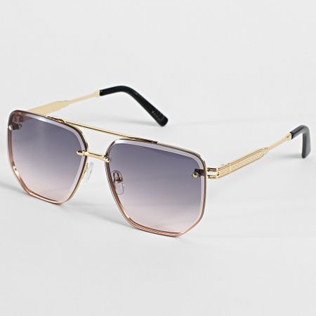 Frilivin - Gafas de sol Violeta Rosa Gradiente Oro 085