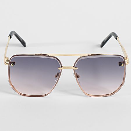 Frilivin - Gafas de sol Violeta Rosa Gradiente Oro 085