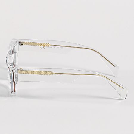 Frilivin - 168 Verde Rosa Gradiente Gafas de sol transparentes