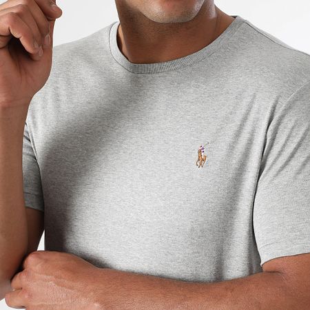 Polo Ralph Lauren - Tee Shirt Custom Slim Flit Classics Gris brezo
