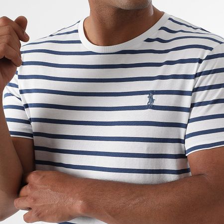 Polo Ralph Lauren - Camiseta A Rayure Custom Slim Original Player Blanco Azul