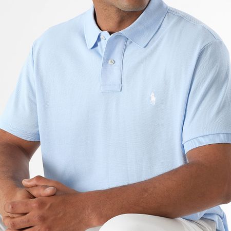 Polo Ralph Lauren - Polo Manga Corta Personalizado Slim Algodón Piqué Azul Claro