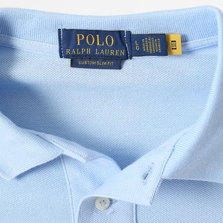 Polo Ralph Lauren - Polo Manga Corta Personalizado Slim Algodón Piqué Azul Claro