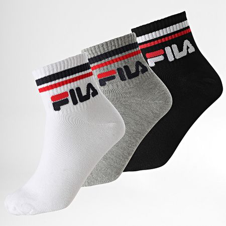 Fila - Lote de 3 Pares de Calcetines F9398 Negro Gris Blanco