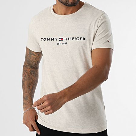 Tommy Hilfiger - Slim Tee Shirt Logo 1797 Beige Chiné