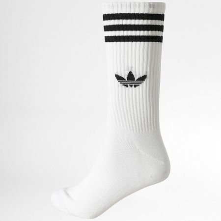 Adidas Originals - 3 Pares De Calcetines De 3 Rayas JV7418 Blanco Gris Heather Negro