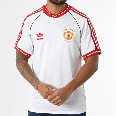 Adidas Originals - Manchester United Striped Tee Shirt JF0376 Blanco