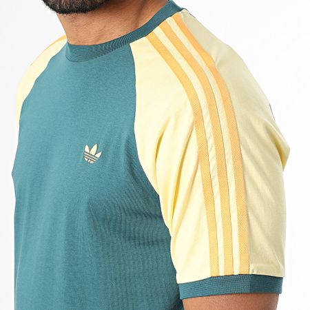 Adidas Originals - Camiseta Con Bandas Cali KC4961 Verde Botella Amarilla