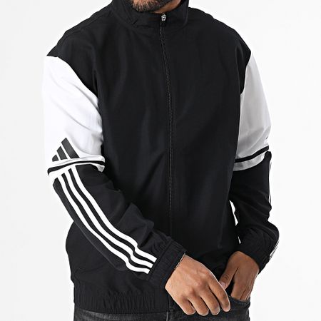Adidas Performance - SQ25 Chaqueta con cremallera a rayas JE2761 Negro