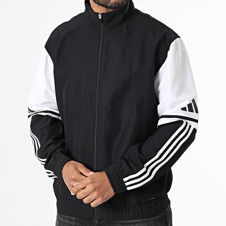 Adidas Performance - SQ25 Chaqueta con cremallera a rayas JE2761 Negro