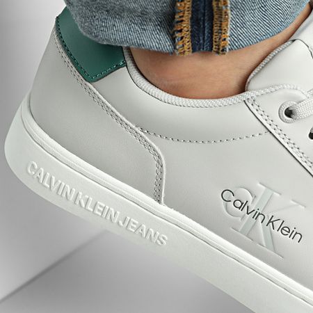 Calvin Klein - Suelas Classic Cupsole Mono Piel 1369 Oyster Mushroom Wild Green