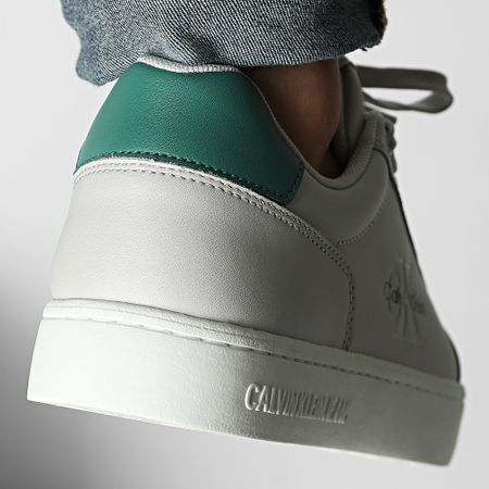 Calvin Klein - Suelas Classic Cupsole Mono Piel 1369 Oyster Mushroom Wild Green