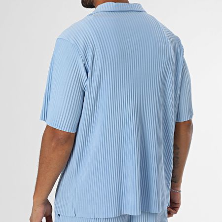 Uniplay - 158 Conjunto de camisa azul claro de manga corta y pantalón texturizado