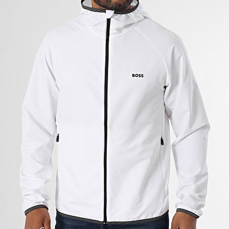 BOSS - Chaqueta con cremallera y capucha Commuter 50542451 Blanco