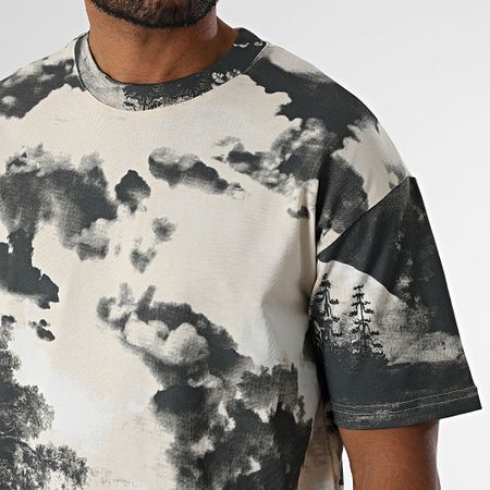 Ikao - Conjunto de camiseta y pantalón corto gris marengo beige 098