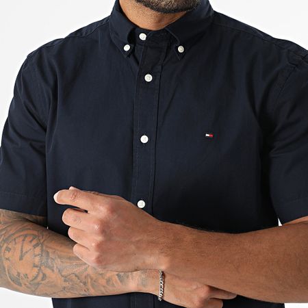 Tommy Hilfiger - Camisa de manga corta Flex Poplin Solid 7584 Azul marino