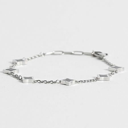 Make It Shine - Pulsera Flor Plata Negra