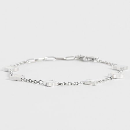 Make It Shine - Pulsera Flor Plata Blanca