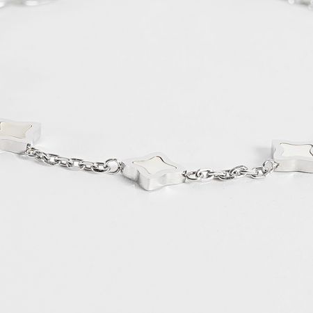 Make It Shine - Pulsera Flor Plata Blanca