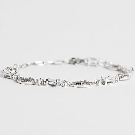 Make It Shine - Pulsera de strass plateada Iced Signature