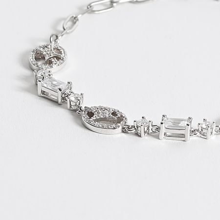 Make It Shine - Pulsera de strass plateada Iced Signature