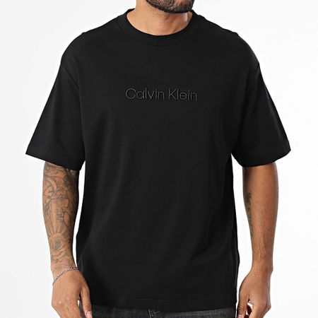 Calvin Klein - Tee Shirt Oversize Large Rojo Fashion Logo 206G Negro