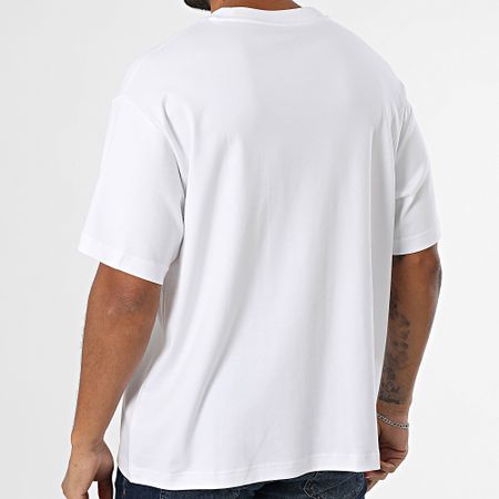 Calvin Klein - Tee Shirt Oversize Large Rojo Fashion Logo 206G Blanco