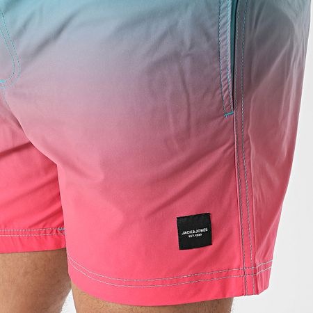 Jack And Jones - Maui Shorts de Baño Azul Turquesa Rosa Fucsia Degradado