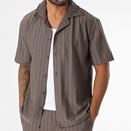 Mackten - Conjunto de camisa de manga corta y pantalón corto 131 Gris marengo