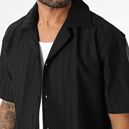 Mackten - Conjunto de camisa de manga corta y pantalón corto 131 Negro