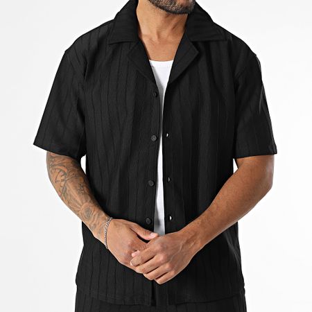 Mackten - Conjunto de camisa de manga corta y pantalón corto 131 Negro