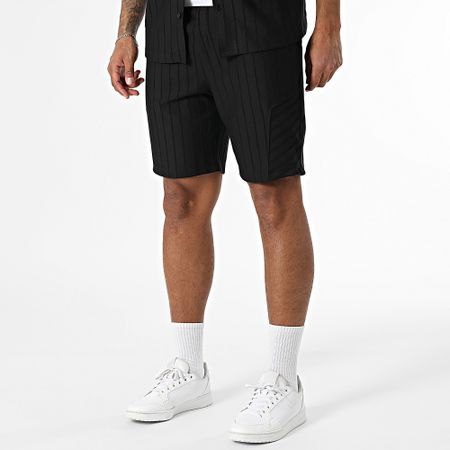Mackten - Conjunto de camisa de manga corta y pantalón corto 131 Negro