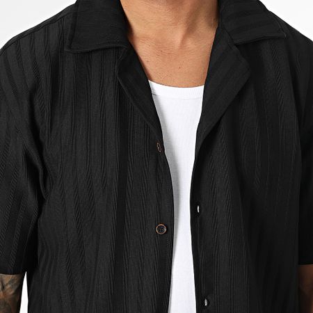 Mackten - Conjunto de camisa de manga corta y pantalón a rayas 139 Negro