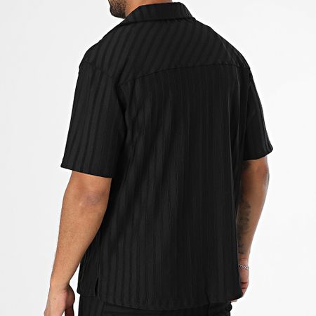 Mackten - Conjunto de camisa de manga corta y pantalón a rayas 139 Negro
