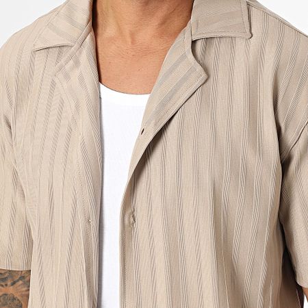 Mackten - Camisa de manga corta y pantalón de rayas 139 Beige