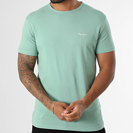 Pepe Jeans - Camiseta Slim Original Basic PM508212 Verde claro