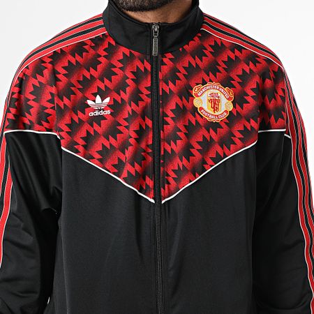 Adidas Performance - Manchester United Striped Zip Jacket JF0373 Negro Rojo