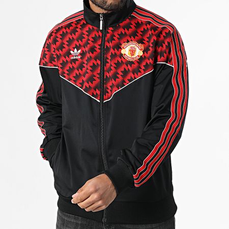 Adidas Performance - Manchester United Striped Zip Jacket JF0373 Negro Rojo
