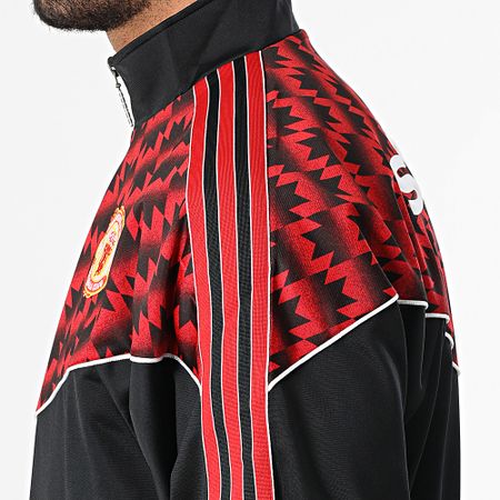 Adidas Performance - Manchester United Striped Zip Jacket JF0373 Negro Rojo