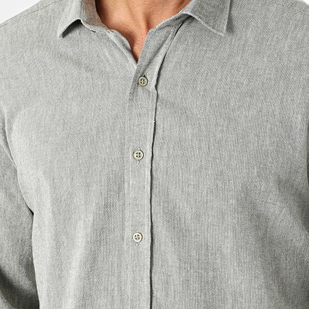 Armita - 807 Camisa de manga larga verde caqui regular fit
