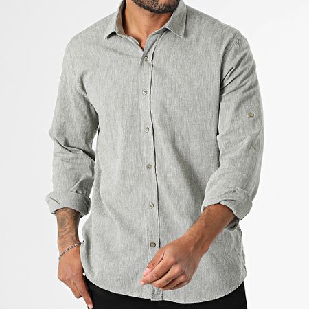 Armita - 807 Camisa de manga larga verde caqui regular fit