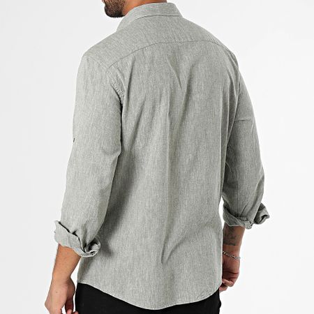 Armita - 807 Camisa de manga larga verde caqui regular fit