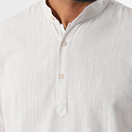 Armita - 808 Camisa Regular Fit Manga Larga Beige Chiné