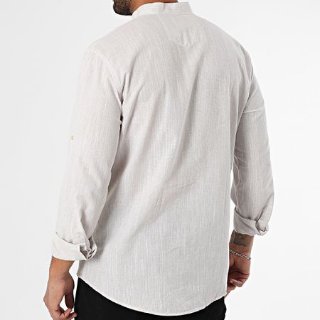 Armita - 808 Camisa Regular Fit Manga Larga Beige Chiné